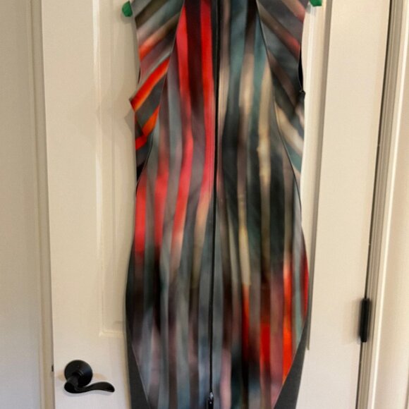 Elie Tahara Dress, size 6 (fits like an 8) multicolored, grey panel sides - Picture 3 of 5